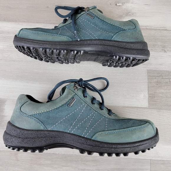 Hotter Goretex Blue Green Suede Leather Lace-Up Shoes Women's 8 - Picture 9 of 16